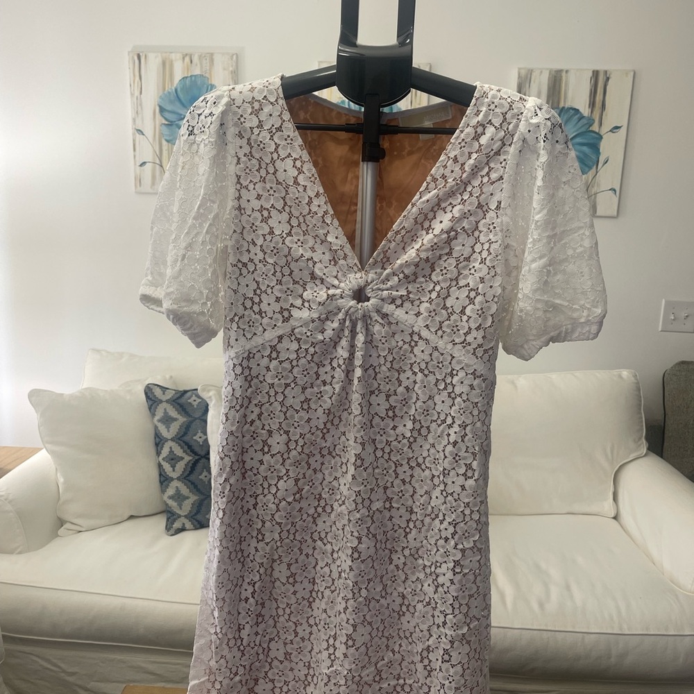 Michael Kors White Lace Midi Dress